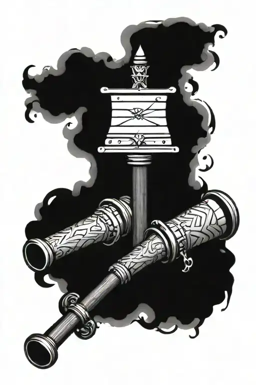 crossed cannons tattoo design idea