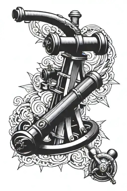 two crossed cannons tattoo design idea