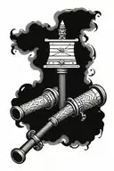 crossed cannons tattoo design idea