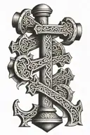 2 cannons forming a cross tattoo design idea