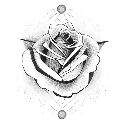 single black rose sharp thorns blood tattoo design idea