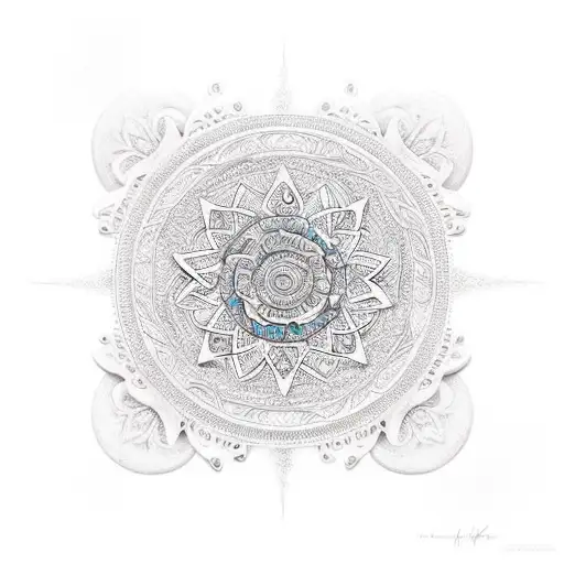 Mandala sand clock tattoo design idea