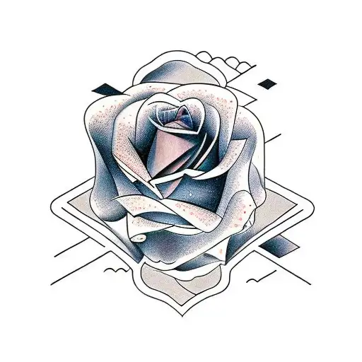 Rose with mountains and the coordinates 40.0380085 latitude north and -76.3044442 longitude west in the American traditi tattoo design idea