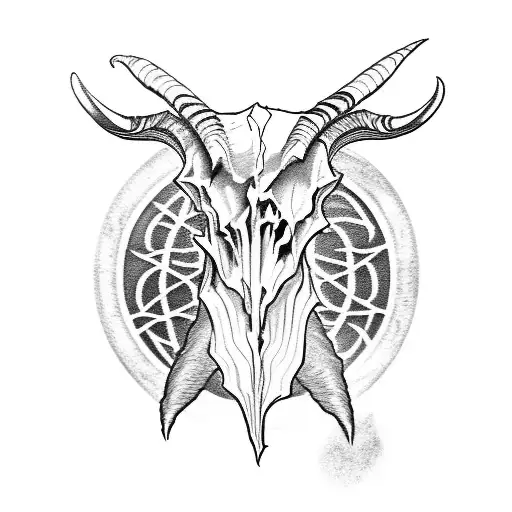 Goat skull inspired my diablo video game and lamb of god metal band tattoo design idea