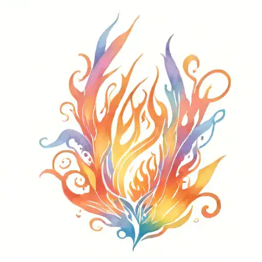 thin tall raging flame tribal multi colorful mans tattoo design tattoo design idea