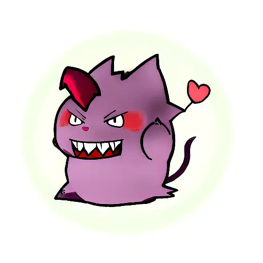 Cute Gengar tattoo design idea