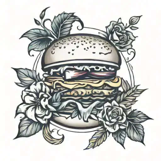 Hamburger Sky view tattoo design idea