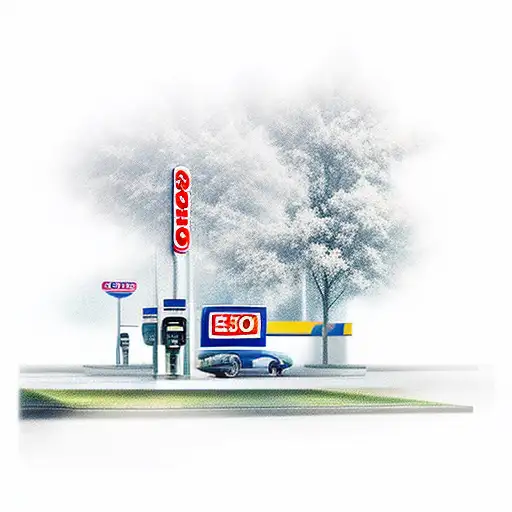 esso gas station with the cover car from need for speed moat wanted in front of it tattoo design idea