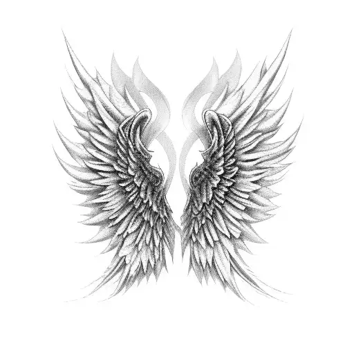 angel and demon wings tattoo design idea