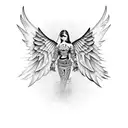 angel and demon wings tattoo design idea