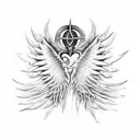angel and demon wings tattoo design idea