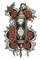 Diamond shaped Gothic lantern tattoo design idea