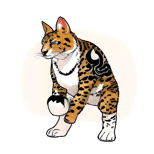 A realistic tattoo of their favorite animal wearing a costume inspired by their favorite cartoon character tattoo design idea