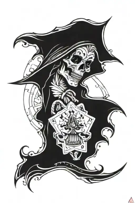 casino fear death destiny tattoo design idea