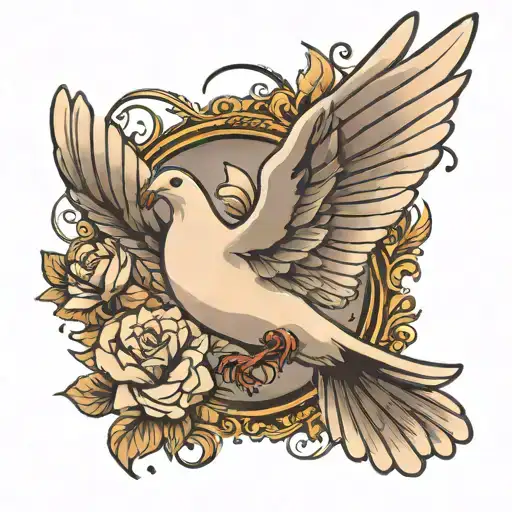 dove flying tattoo design idea