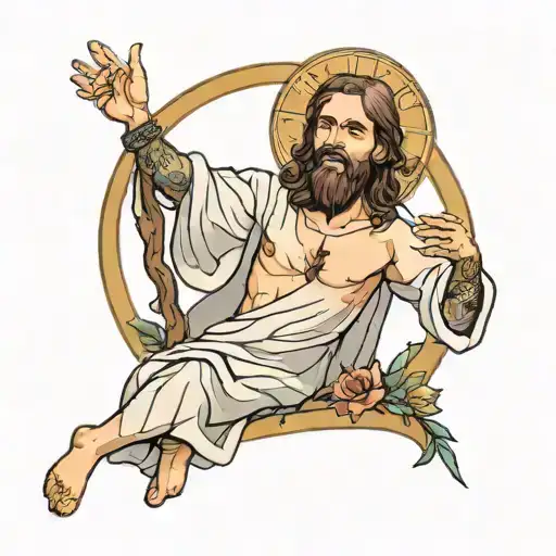 Jesus with a  tattoo design idea