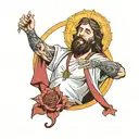 Jesus with a  tattoo design idea