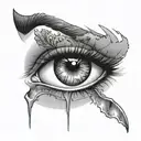 Beautiful women eyes with one eye covered with eyepatch tattoo design idea
