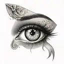 Beautiful women eyes with one eye covered with eyepatch tattoo design idea