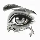 Beautiful women eyes with one eye covered with eyepatch tattoo design idea