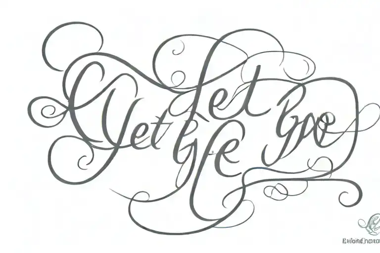 long cursive writing let it go let it be tattoo design idea