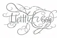 long cursive writing let it go let it be tattoo design idea