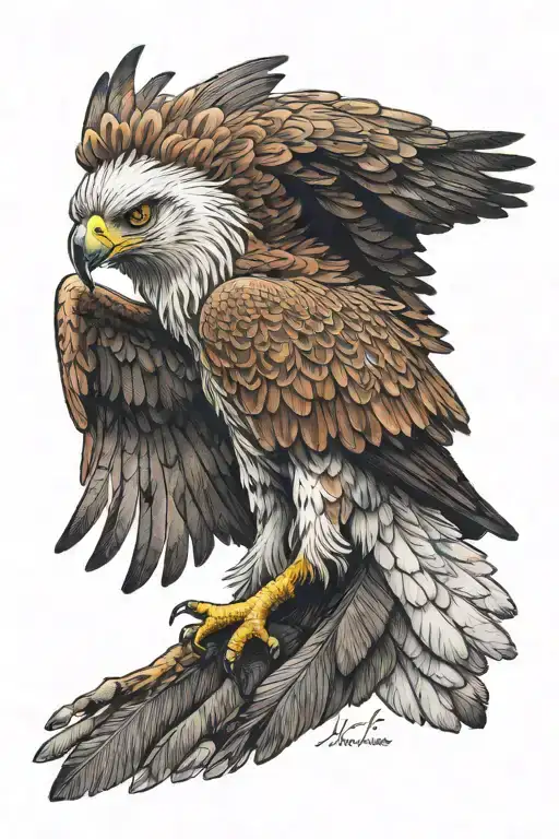 a Philippine Eagle spread wings tattoo design idea