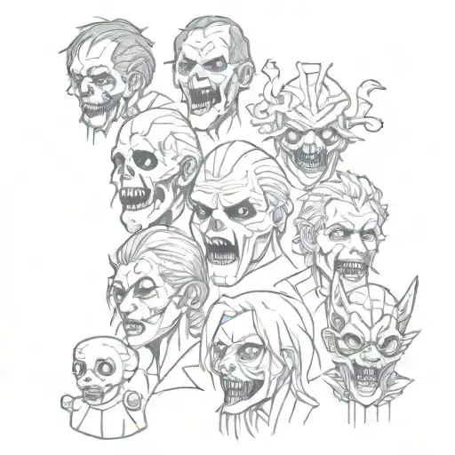horror movie characters tattoo design idea