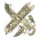 egyptian hieroglyphs band tattoo design idea