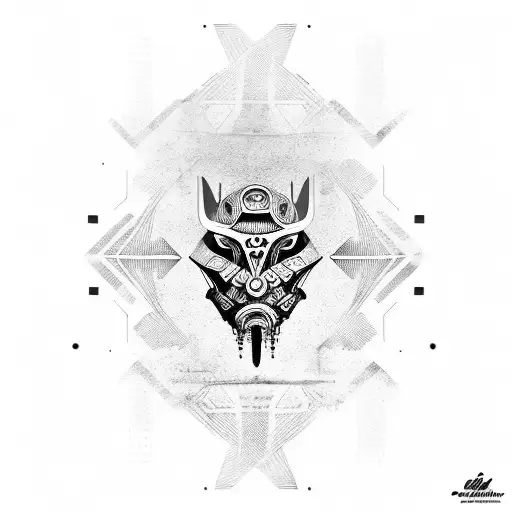 sigilism, old mechanical  tattoo design idea