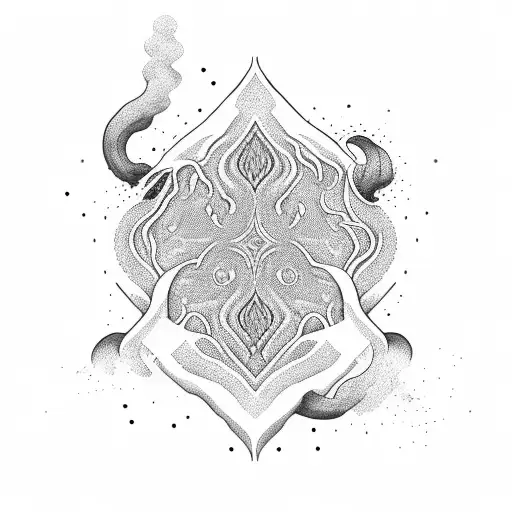 the word ataraxia with waves  tattoo design idea