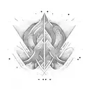 the word ataraxia with waves  tattoo design idea