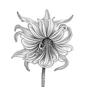 engine piston with spider lily tattoo design idea