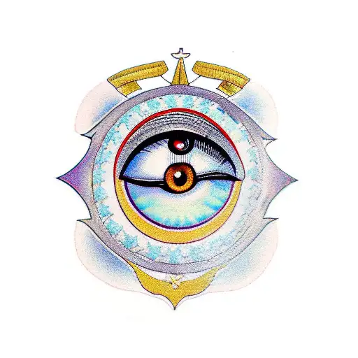 amun eye with freedom symbol  tattoo design idea