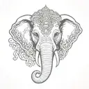 thai elephant head tattoo design idea