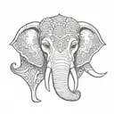 thai elephant head tattoo design idea