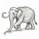 thai elephant walking tattoo design idea