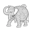 thai elephant walking tattoo design idea