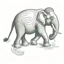 thai elephant walking tattoo design idea