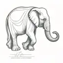 thai elephant walking tattoo design idea