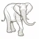 thai elephant walking tattoo design idea