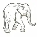 thai elephant walking tattoo design idea