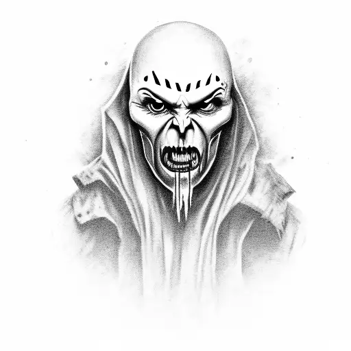 Horror movie villain as a warrior tattoo design idea
