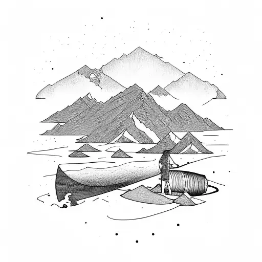 mountain, oceans, forests, camping, surfing, jeeps tattoo design idea