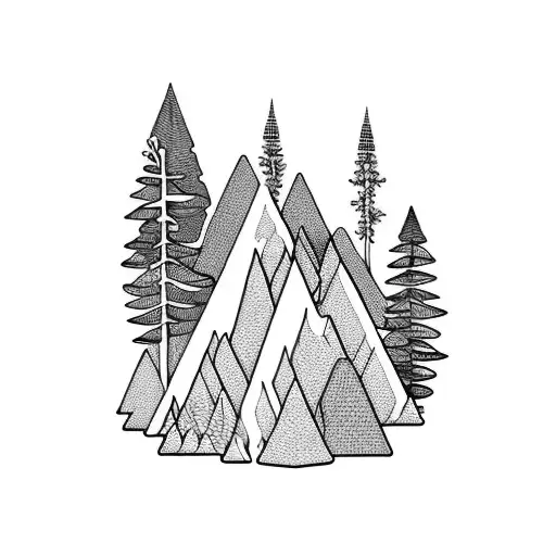 mountains oceans and forests tattoo design idea