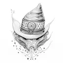 wizard hat tattoo design idea