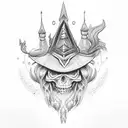 wizard hat tattoo design idea