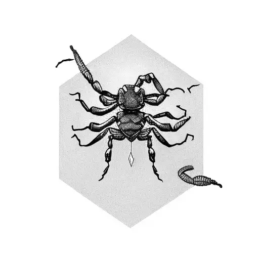 scorpion and pineapple tattoo design idea