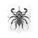 scorpion and pineapple tattoo design idea