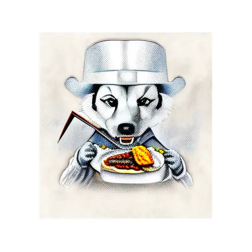 zorro comiendo hongos alucinógeno  tattoo design idea